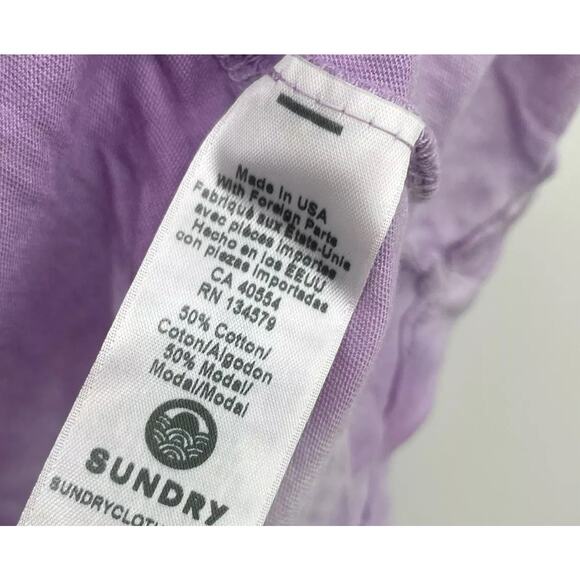 Sundry Purple Tie Dye Long Sleeve Tee Size 3 Large - Picture 4 of 6